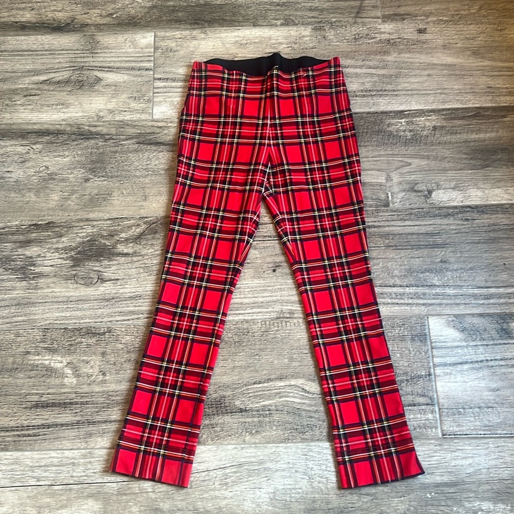 NYGARD Luxe Slims Red Tartan Plaid Ankle Jeggings Womens MEDIUM (10-12) #129